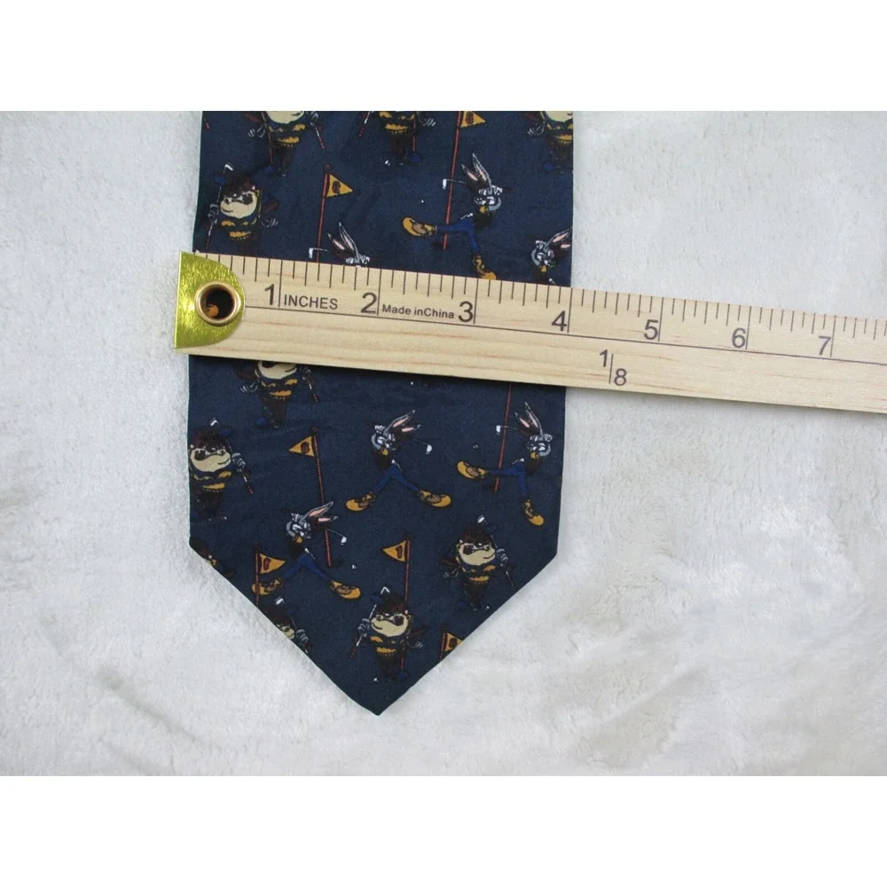 VINTAGE Looney Tunes Neck Tie Mens Blue Bugs Bunny Taz‎ Golf Golfing Casual